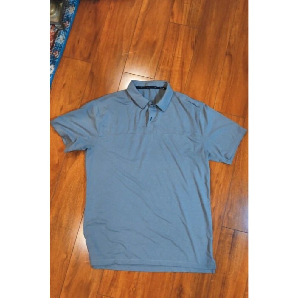 Public Rec Go-To Polo Shirt Mens Short Sleeve Athletic Heather Blue Large